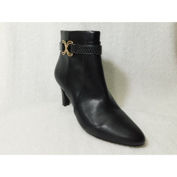 W654 LifeStride Black Guild 2 Heeled Ankle Boots - Size 9 M - Picture 1 of 4